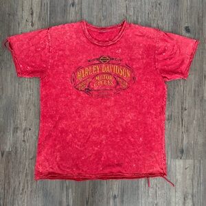 HARLEY-DAVIDSON DISTRESS CAPE COD BOURNE, MASSACHUSETTS T-SHIRT RED MEN'S XL
